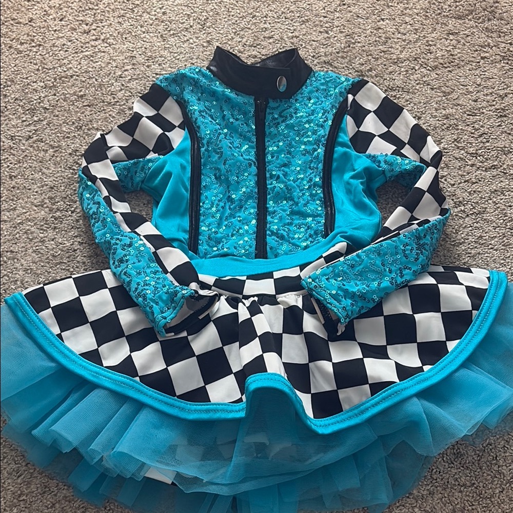 Kids Checkered Blue Costume